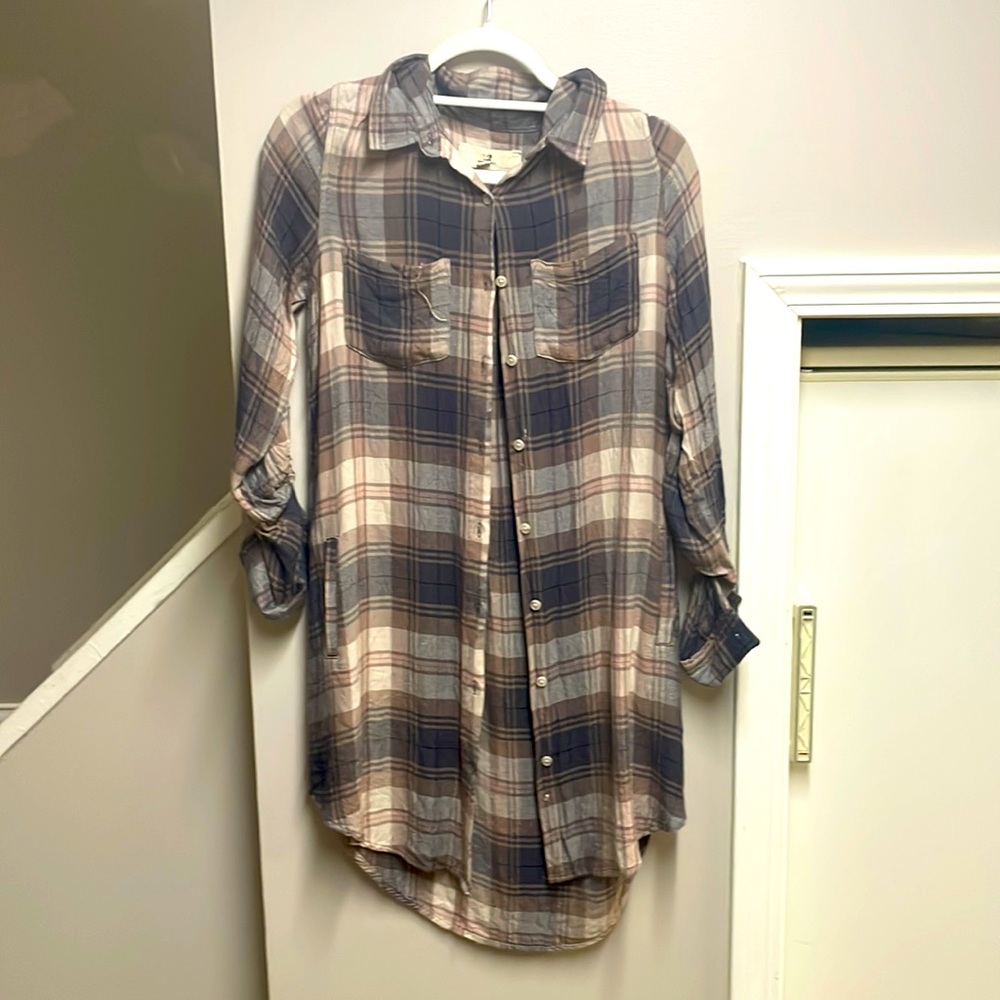 Plaid t-shirt dress